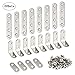 Corner Brace - LANMOK 20 Sets Silvery Metal Straight Steel Braces Joint Stainless Steel Right Angle Bracket Fastener for Wood Chair Bookshelf Board Window Furniture