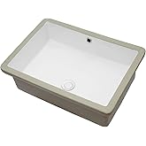 Sarlai Undermount Bathroom Sink - 22"x16" Vanity Sink Pure White Rectangular Undermount Vessel Sink Porcelain Ceramic Lavator