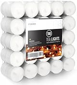 FERRIS 8-Hour Premium Tea Light Candles 100 Pack Unscented Paraffin Wicks view 1