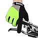 Cycling Gloves (Half Finger&Full Finger) – TRIDEER Ultra Light Breathable Lycra & Anti-Slip Shock - Absorbing Silica Gel Grip, Mountain Road Gloves Biking Gloves Men/Women (Full Finger Green, M)
