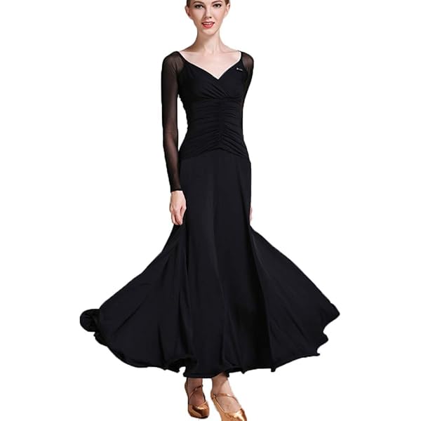 Amazon.com: MEILIYA Women's V-Neck Ballroom Modern Dance Dress Sleeveless  Waltz Tango Performance Dress Foxtrot Flamenco Practice Dancewear Black,  Small : Clothing, Shoes & Jewelry