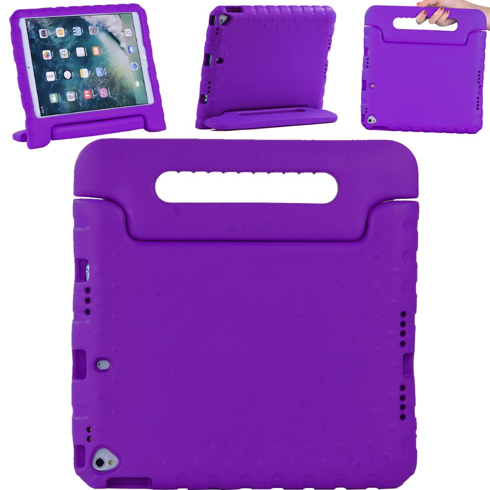 FINDING CASE for New iPad 10.2 Inch 2021/2020/2019 (9th/8th/7th Gen), Shockproof Lightweight Convertible Handle Stand Protective Kids Case for iPad Pro 10.5" 2017, iPad Air 3 10.5 2019 (purple)