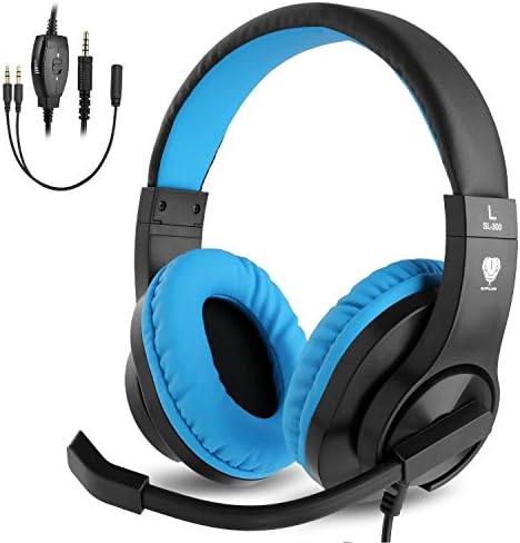 Gaming Headset for PS4 Xbox One, Kearui Over Ear Gaming Headphones with Mic, Stereo Bass Surround, Noise Reduction, and Volume Control for Laptop, PC, Mac, iPad, Smartphones