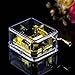 Acrylic Hand Crank Gurdy Gold Movement Music Box Valentine Christmas Gift Somewhere Over The Rainbow
