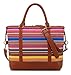 Women Ladies Canvas Weekender Bag Overnight Carry-on Tote Duffel in Trolley Handle