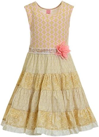 Giggle Moon Little Girls' Fruits of the Spirit Party Dress 6 Tan