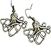 UMBRELLALABORATORY Steampunk Nautical Pirate Octopus Earrings Pendant Charm Dangle in Antique Style in Gold Tone
