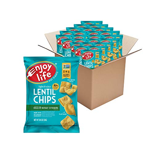 Enjoy Life Dill and Sour Cream Lentil Chips, Dairy Free Chips, Soy Free