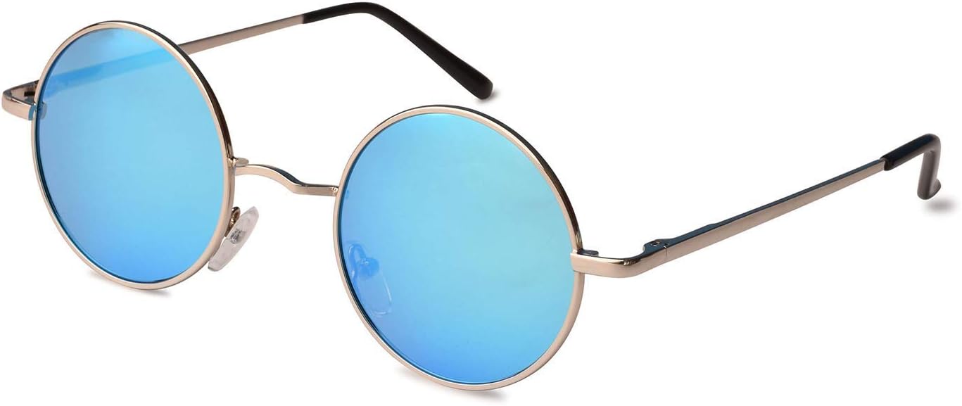 TrendyMateJohn Lennon Retro Round Polarized Hippie Sunglasses Small Circle Steampunk Sun Glasses