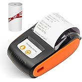 Portable Receipt Printer, 58mm Mini BT Thermal Printer USB Mobile Printer, Compatible with Android for Windows System for Sma