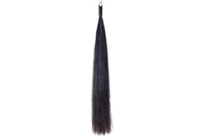 Y.J TAILS Horse Tail Extensions with Braided Horsehair Loop, Blunt Cut Bottom, 28-30 inches Long and 3/8 lb Weight