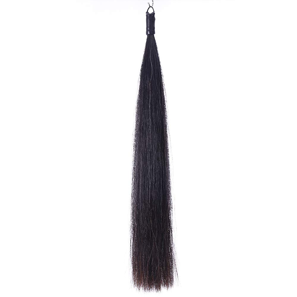 Photo 1 of Y.J TAILS Horse Tail Extensions with Braided Horsehair Loop, Blunt Cut Bottom, 28-30 inches Long and 3/8 lb Weight (Natural Black)