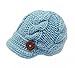 zefeb Baby Boys Crochet Knit Newsboy Cap Photography Brim Buttons Hat Samll Blue