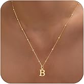 MDIEEL Valentines Gifts for Her Women - Initial Necklaces for Women Dainty 14k Gold Plated A-Z Letter Pendant Name Necklaces Cute Charm Choker Fashion Accessories Non Tarnish Trendy Jewelry Gift