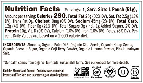 Superfood Almond Butter Packets by Yumbutter, Individual Snacks, Gluten Free, Vegan, Non-GMO, 1.8oz Packet (Pack of 10) - Thumbnail 3