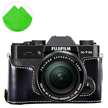 First2savvv XJPT-XT10-D01G11 negro Funda Cámara cuero de la PU ...