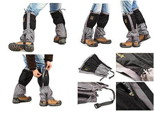AOTU Wear Resistant Outdoor Hiking Leg Gaiter for Hiking, Walking, Hunting, Mountain Climbing and Snowshoeing (Black)