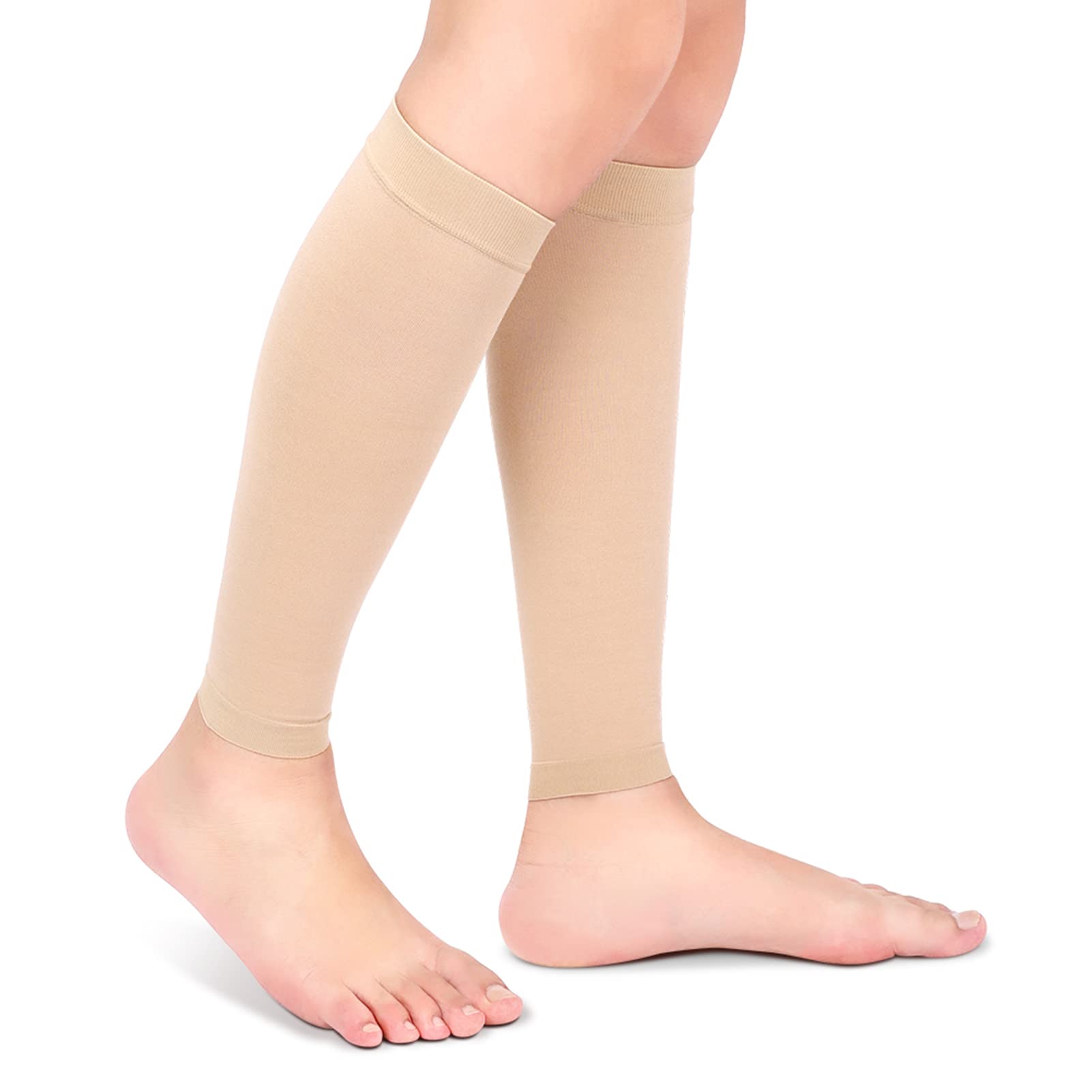Footless Calf Compression Sleeve for Men & Women, Compression Socks with Medical Gradient Compression 20-30mmHg, Calf Compression Socks for Leg Support, Shin Splint, Varicose