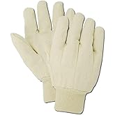 MAGID T86 MultiMaster Cotton/Polyester Clute Pattern Canvas Glove with Knit Wrist Cuff, Work, Men Size, Natural (Case of 12)
