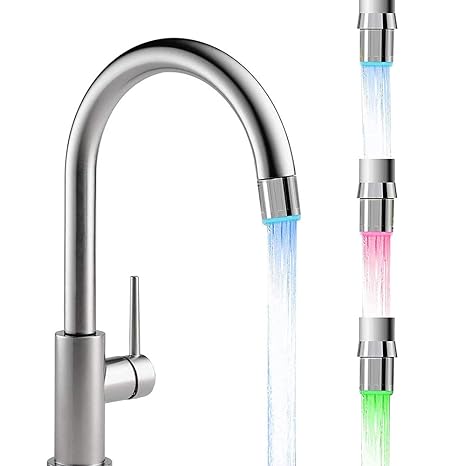 1pc Led Water Faucet Glow Water Faucet Light Water Stream Color