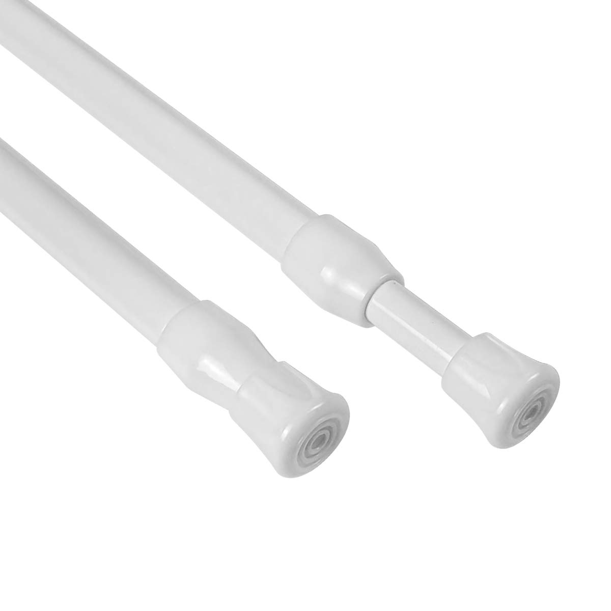 Photo 1 of KXLife 2Pcs Spring Tension Curtain Rod, 28 to 40 Inch Adjustable Small Tension Rods No Drill, White Spring Loaded Curtain Tension Rod for Window
