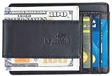 NapaWalli Genuine Magnetic Napa Leather Front Pocket Money Clip Slim Minimalist Wallet Made with Powerful RARE EARTH Magnets Plus RFID Blocking (napa black) (Apparel)