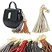 J&S Women's Handbag Accessories Leather Tassel Charm Key Chain Ring 7 Colors