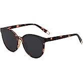 SOJOS Fashion Round Sunglasses for Women Men Oversized Vintage Shades SJ2057