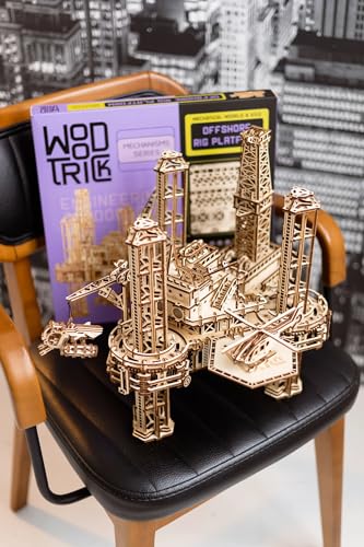 Wood Trick 3D Wooden Puzzle for Adults Kids to Build - Interactive Mobile Platform - DIY Engineered Wood Models 3D Mechanical Project Wooden Puzzle Model Kits