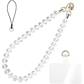 CH.YISHI Handmade Natural Stone Beaded Charm Cell Phone Camera Lanyard, Hands-Free Wrist Strap, Phone Chain Keychain String