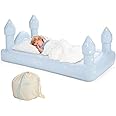 FUNBOY Kids Blue Castle Sleepover Travel Bed & Air Mattress. Perfect for Sleepovers. Includes Carrying Storage Bag, Twin