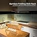 Natural Bamboo Dish Drying Rack, SZUAH Collapsible Dish Plate Drainer Rack, 2-Tier Dish Drying Holder, with 19 Slats