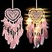 SSAWcasa Dream Catcher for Kids,Dreamcatcher with Led Lights,Girls Bedroom Wall Decor,Colorful Wall Hanging Decorations for Baby Room Birthday Wedding Party Supplies Car Ornament Gift (Heart)