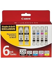 Canon pgi-220bk CLI-221 B C M Y Negro y Color cartuchos de tinta (2945b015), Combo 6 Pack