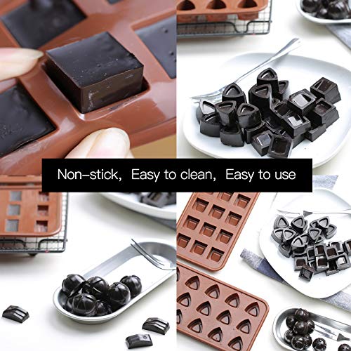 Aokinle Silicone Chocolate Molds,Candy Molds-5 Pack,Mini Baking Molds Non Stick,Hard Gummy Candy,BPA Free Candy Making Mold