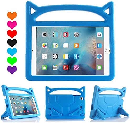 iPad 9.7 Case 2018/2017, iPad Pro 9.7 Case, iPad Air 2 Case, Huaup Kids Shock Proof Handle Light Weight Super Protective Stand Cover Case for Apple iPad 5/6 th/Air 2 / Pro 9.7 Tablet (Blue)