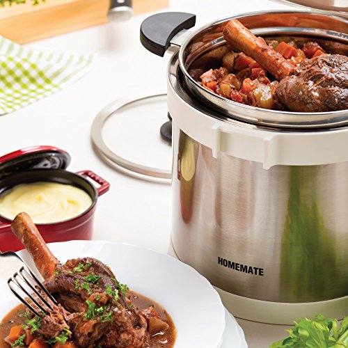 Homemate Vacuum Insulated Non-Electric Thermal Cooker, Double Wall Stainless Steel