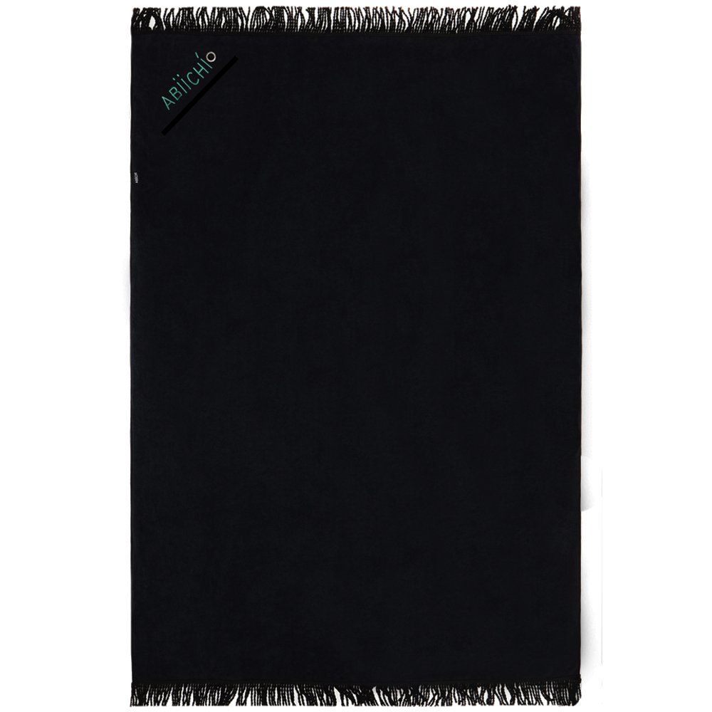 Abiichi Black Luxury Oversized Beach Towel With Handy Built In Pocket For Your Iphone