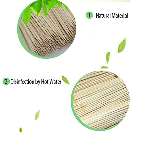 Originalidad 200 Pack, Bamboo Roasting Marshmallow Sticks - Premium Natural BBQ Bamboo Skewers for Shish Kabob, Grill, Appetizer, Fruit, Corn, Chocolate Fountain, Cocktail - Non Toxic, 16 Inch - Thumbnail 2