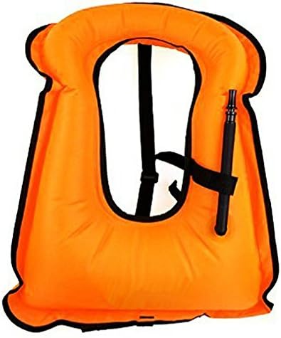 iRunzo Snorkel Vest - Inflatable Buoyancy Compensator for Adult Kids Diving Swimming (Orange, Adult)