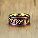 ALEXTINA Men's Women's 8MM Rainbow Stainless Steel Chain Spinner Ring Wedding Band Size 10