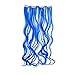 SWACC 7 Pcs Full Head Party Highlights Clip on in Hair Extensions Colored Hair Streak Synthetic Hairpieces (20-Inch Curly, Blue)