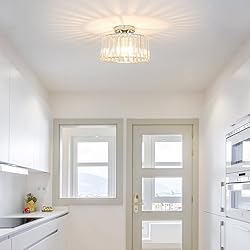 Crystal Ceiling Light Fixture, Chrome Close To