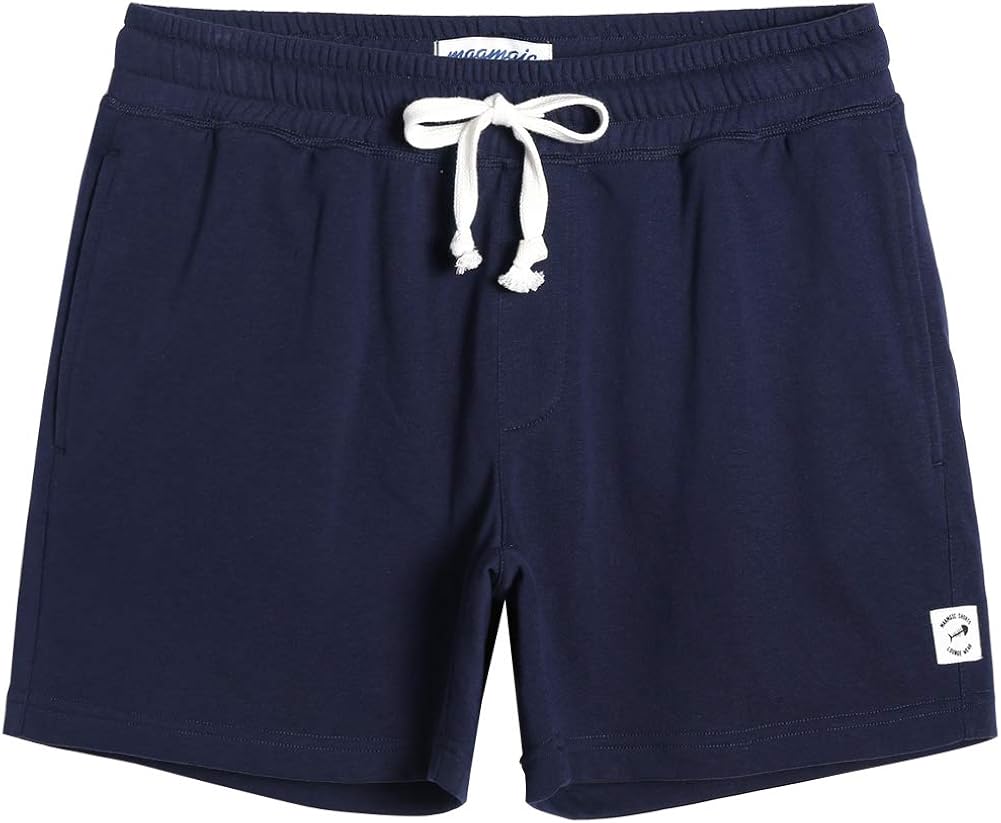 MaaMgic Mens Athletic Gym Shorts 5.5" Elastic Waist Casual Pajama Pocket Jogger Men Workout Short Pants at  Men’s Clothing store