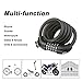 AKM Bike Locks, 4-Feet Bike Cable Lock Resettable 5-Digit Combination with Complimentary Mounting Bracket