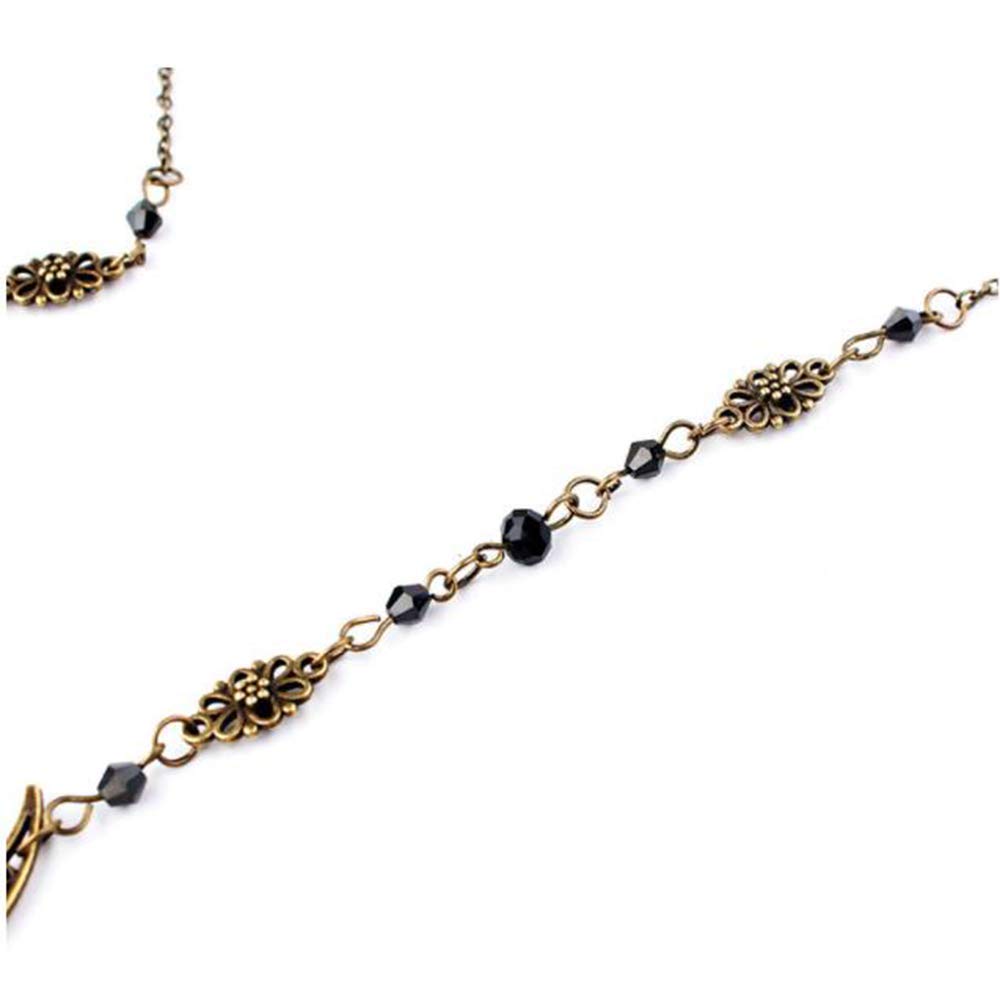 Aimimier Viking Crystal Head Chain Moon Head Chain Halloween Circlet Headpiece Crescent Moon Forehead Chain Crystal Headband Prom Hair Jewelry for Women and Girls (Retro gold) : Beauty