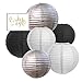 Andaz Press Hanging Paper Lantern Party Decor Trio Kit with Gold Party Sign, White, Black, Silver, 6-Pack, For New Year's 2017 2018 2019 Decorations