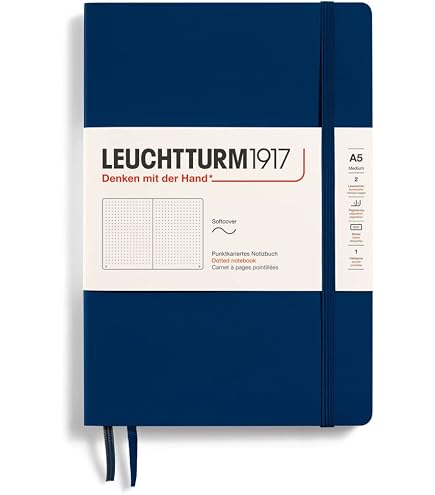 Amazon.com: LEUCHTTURM1917 - 筆記本簡裝B6+ - 123 頁編寫和日記(圓點