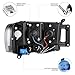 VIPMOTOZ [For 2002-2005 Compatible with Dodge RAM 1500 2500 3500] LED Halo Ring Black Projector Headlight Headlamp Assembly, Driver & Passenger Side