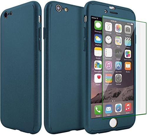 iphone 6 Plus Case,iphone 6S Plus Case,sxxissky Ultra-thin Full Body Coverage Frosting Case with [Tempered Glass Screen Protector] Protective Case Cover for Apple iPhone 6 Plus/6S plus 5.5Inch -Green